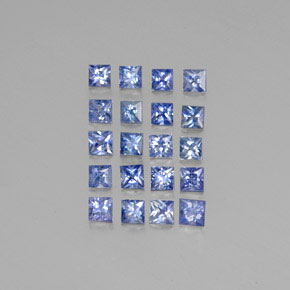 Azul pastel Zafiro Gema - 0.2ct Corte Princesa (ID: 345704)