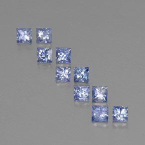 2.44 ctw Blue Sapphire Gemstones, Sapphire Gems in Princess-Cut Shape for Sale.