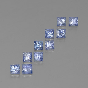 2.44 ctw Blue Sapphire Stones, Natural Sapphire in Princess-Cut Shape for Sale