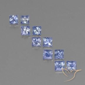2.51 ctw Blue Sapphire Gemstones, Sapphire Gems in Princess-Cut Shape for Sale.