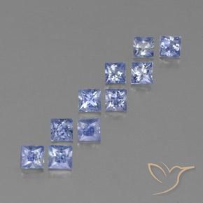 2.51 ctw Blue Sapphire Stones, Natural Sapphire in Princess-Cut Shape for Sale