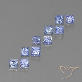 2.56 ctw Blue Sapphire Stones, Natural Sapphire in Princess-Cut Shape for Sale
