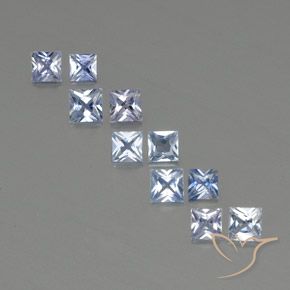 2.16 ct Loose Blue Sapphire, 3 x 2.9 mm Princess Cut From Sri Lanka, Photo A