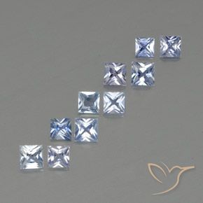 2.16 ctw Blue Sapphire Stones, Natural Sapphire in Princess-Cut Shape for Sale
