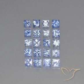 5.59 ctw Blue Sapphire Gemstones, Sapphire Gems in Princess-Cut Shape for Sale.
