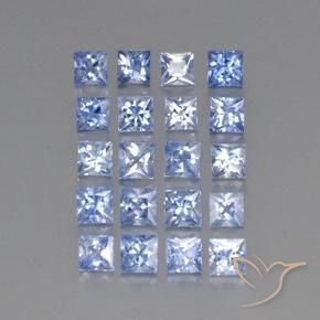 5.59 ctw Blue Sapphire Stones, Natural Sapphire in Princess-Cut Shape for Sale