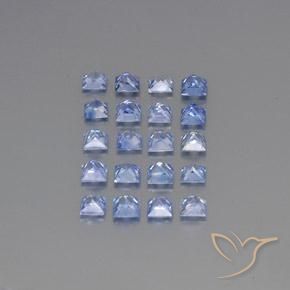 Sapphire Gemstones in 3.4 x 3.4 mm Size for Sale, Sapphire Stones in Pastel Blue Color