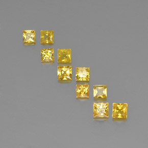 Golden Saphir Edelstein - 0.2ct Prinzess-Schliff (ID: 345897)