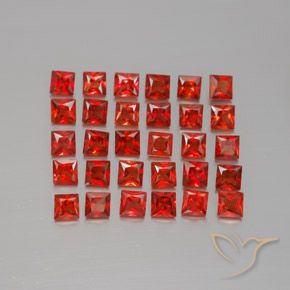 Rojo claro Zafiro Gema - 0.1ct Corte Princesa (ID: 346017)