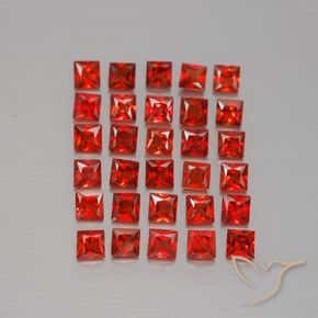 Bright Red Saphir Edelstein - 0.1ct Prinzess-Schliff (ID: 346018)