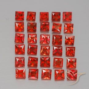 2.66 ctw Red Sapphire Stones, Natural Sapphire in Princess-Cut Shape for Sale