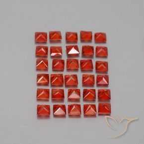 Sapphire Gemstones in 2.3 x 2.3 mm Size for Sale, Sapphire Stones in Fire Red Color