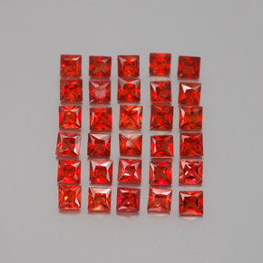 Bright Red Saphir Edelstein - 0.1ct Prinzess-Schliff (ID: 346022)