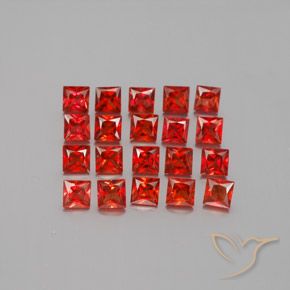 Bright Red Sapphire Gem - 0.1ct Princess-Cut (ID: 346025)