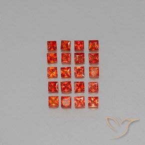 2.61 ct Loose Orange Sapphire, 2.8 x 2.7 mm Princess Cut From Tanzania, Photo A