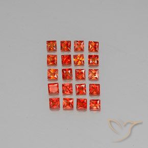 Rojo medio Zafiro Gema - 0.1ct Corte Princesa (ID: 346029)