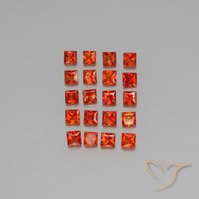 Fire Red Sapphire Gem - 0.1ct Princess-Cut (ID: 346031)