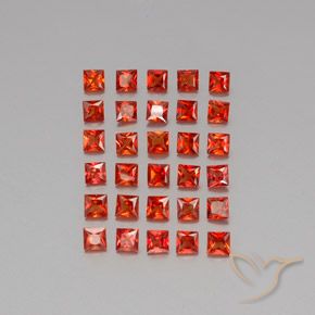 Rojo medio Zafiro Gema - 0.1ct Corte Princesa (ID: 346034)