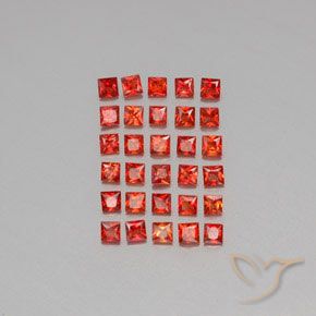 Medium Red Sapphire Gem - 0.1ct Princess-Cut (ID: 346037)