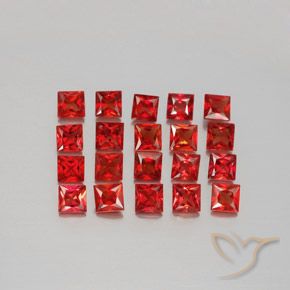 Rojo claro Zafiro Gema - 0.1ct Corte Princesa (ID: 346089)
