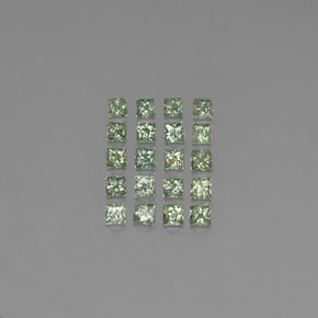 Medium-Light Green Sapphire Gem - 0.1ct Princess-Cut (ID: 346124)