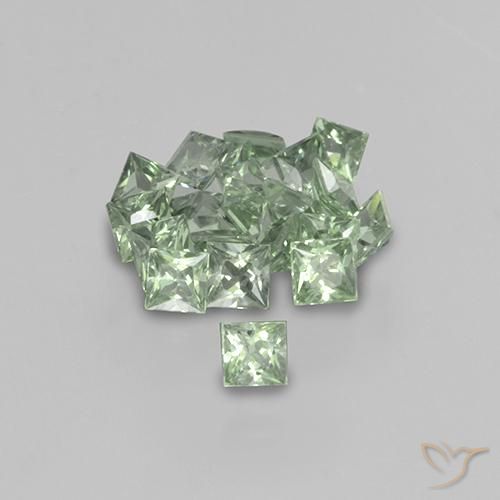 2.31ctw Natural Light Green Sapphire, Square, VVS-VS