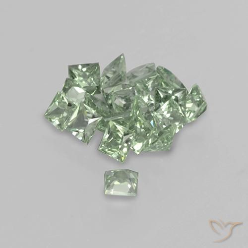 Sapphire Gemstones in 2.4 x 2.4 mm Size for Sale, Sapphire Stones in Light Green Color