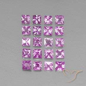 3.50 ctw Purple Sapphire Stones, Natural Sapphire in Princess-Cut Shape for Sale