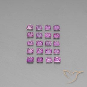 Sapphire Gemstones in 3 x 3 mm (calibrated) Size for Sale, Sapphire Stones in Pinkish Purple Color