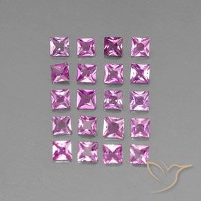 2.59 ctw Purple Sapphire Stones, Natural Sapphire in Princess-Cut Shape for Sale