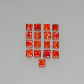 3.67 ct Orange Sapphire Gemstone, Sapphire Gem in Princess-Cut Shape for Sale.