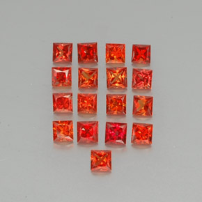 3.67 ct Orange Sapphire Stone, Natural Sapphire in Princess-Cut Shape for Sale