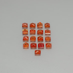 Sapphire Gemstone in 3.2 x 3.2 mm Size for Sale, Sapphire Stone in Red Orange Color