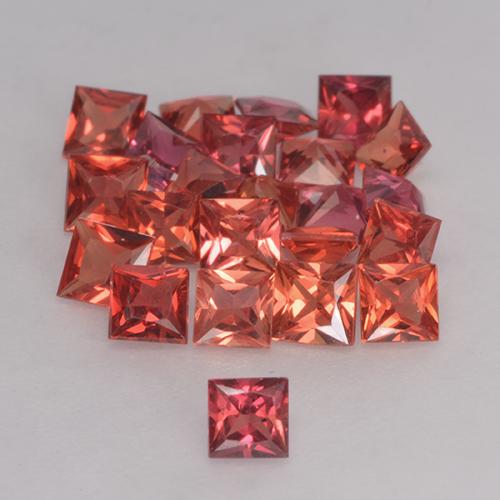 Medium Red Saphir Edelstein - 0.1ct Prinzess-Schliff (ID: 346372)