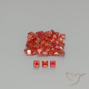 3.09 ct Orange Sapphire, 2.3 x 2.2 mm Princess Cut From Tanzania, Photo A