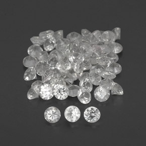 1.28 ct White Sapphire Stone, Natural Sapphire in Diamond-Cut Shape for Sale