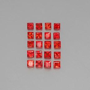 Bright Red Sapphire Gem - 0.1ct Princess-Cut (ID: 346424)