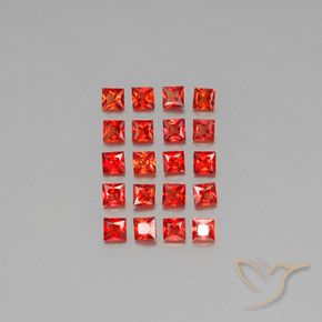 2.58 ct Loose Orange Sapphire, 2.7 x 2.6 mm Princess Cut From Tanzania, Photo A
