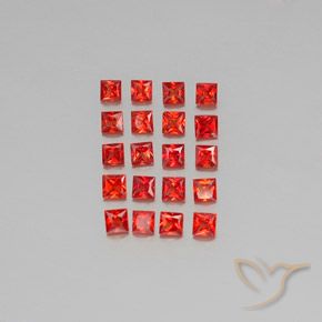 Rojo claro Zafiro Gema - 0.1ct Corte Princesa (ID: 346434)
