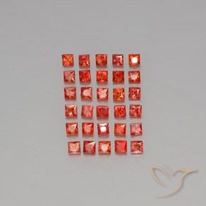 Rojo carmesí claro Zafiro Gema - 0.1ct Corte Princesa (ID: 346439)