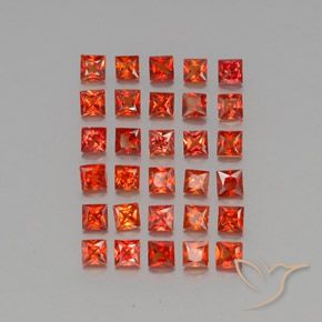 2.63 ctw Red Sapphire Stones, Natural Sapphire in Princess-Cut Shape for Sale