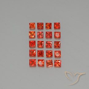 Rojo fuego Zafiro Gema - 0.1ct Corte Princesa (ID: 346511)