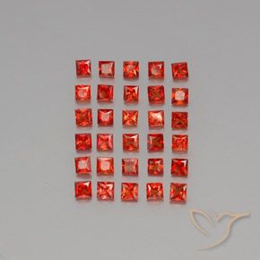 Bright Red Saphir Edelstein - 0.1ct Prinzess-Schliff (ID: 346514)