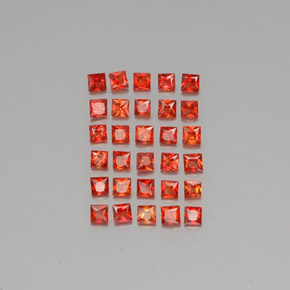 2.62 ct Orange Sapphire Gemstone, Sapphire Gem in Princess-Cut Shape for Sale.