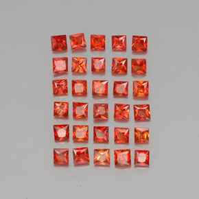 2.62 ct Orange Sapphire Stone, Natural Sapphire in Princess-Cut Shape for Sale