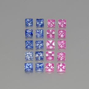 Multicolor Zafiro Gema - 0.2ct Corte Princesa (ID: 346688)