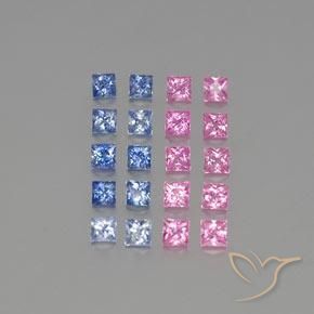 Multicolor Sapphire Gem - 0.1ct Princess-Cut (ID: 346697)
