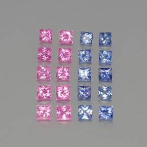 Mehrfarbig Saphir Edelstein - 0.2ct Prinzess-Schliff (ID: 346698)
