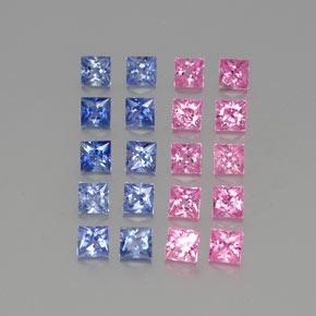 Multicolor Sapphire Gem - 0.2ct Princess-Cut (ID: 346909)