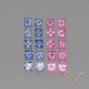 Multicolore Zaffiro Gem - 0.2ct Taglio Princess (ID: 346916)
